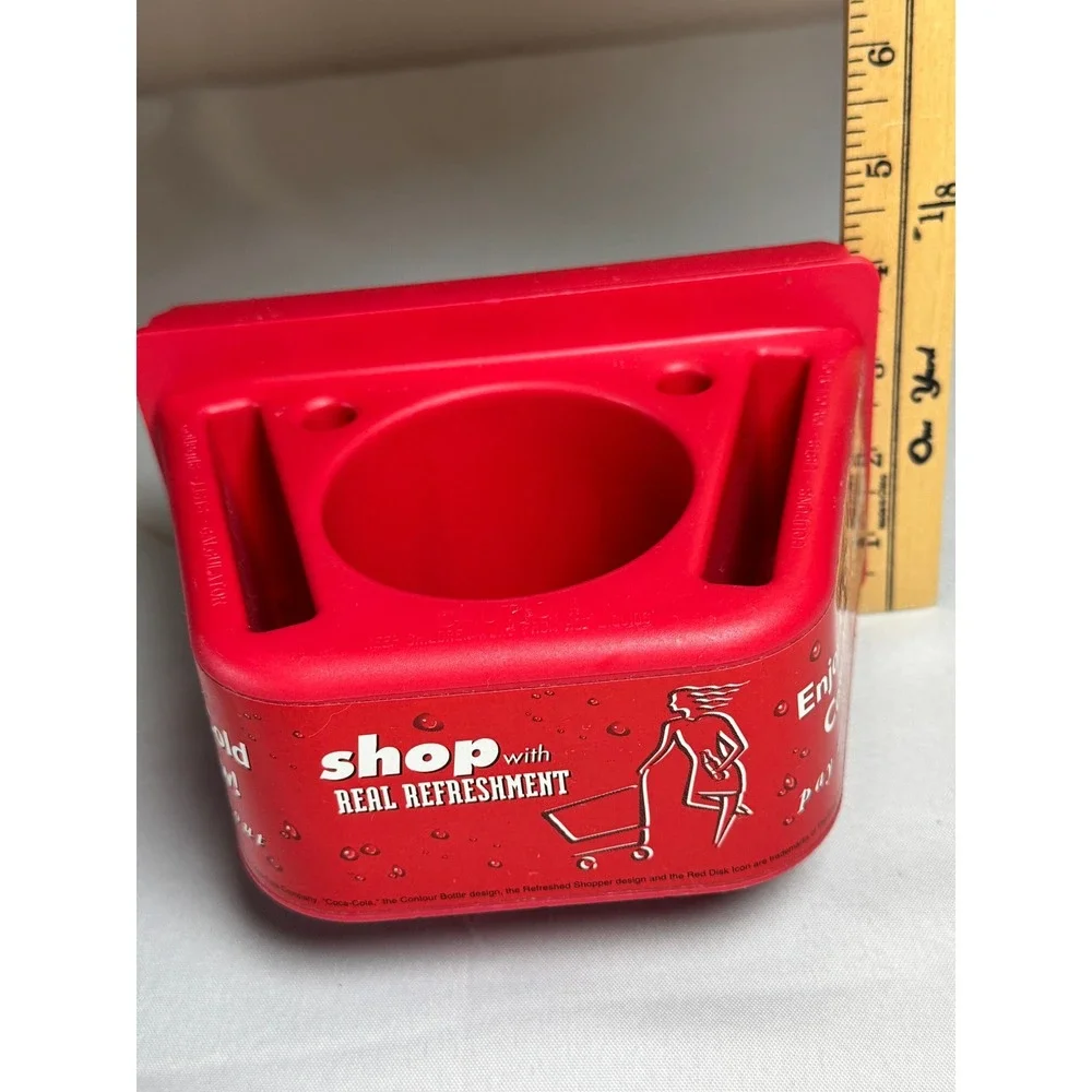 Coca Cola Shopping Cart‎ Caddy Organizer Cup Holder Pouch Red Plastic